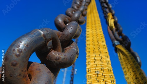 Heavy duty chains and straps for industrial lifting