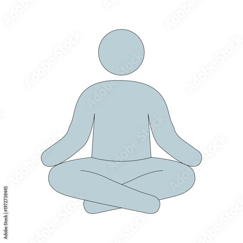A simple illustration of a person meditating in a seated lotus position