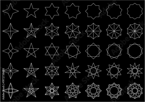 線で描いた多角形セット