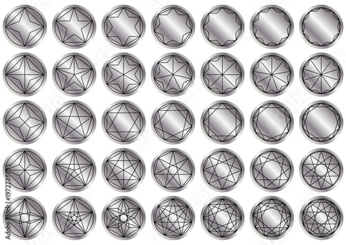 線で描いた多角形セット