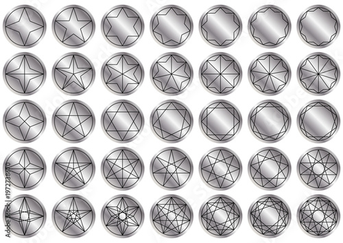 線で描いた多角形セット