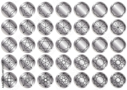 線で描いた多角形セット