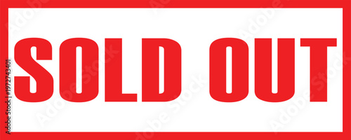 sold out red stamp vector