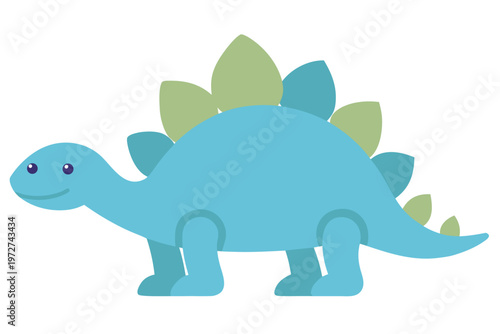 a cute stegosaurus dinosaur  flat cartoon design
