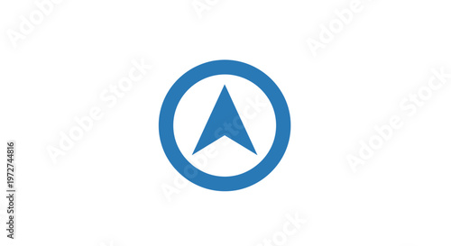 Free Download Blue upward arrow inside a circle on a white background, symbolizing direction or navigation. - GFXLoad