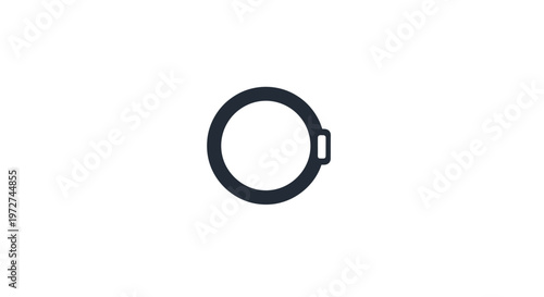 Simple dark grey washing machine door icon on a white background.