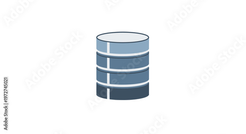 Stylized icon representing a database server stack or data storage system in shades of blue and grey on a white background.