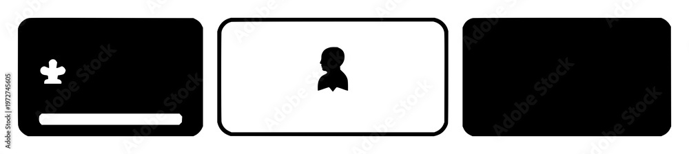 Obraz premium Loyalty rewards card icon set with a solid black icon on a white background featuring card, rewards, loyalty with simple line art and monochrome