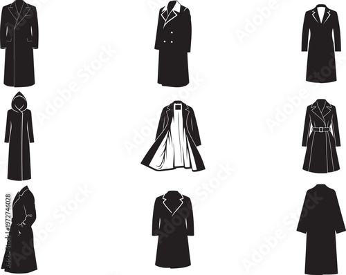 Long Overcoat Hanging Straight in Formal Style