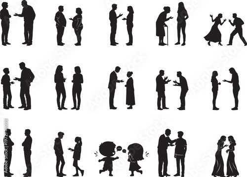 Human Figures Talking and Interacting in Daily Life