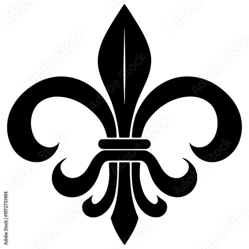 detailed vector fleur de lis with intricate floral elements, heraldic symbol representing historical french monarchy and nobility