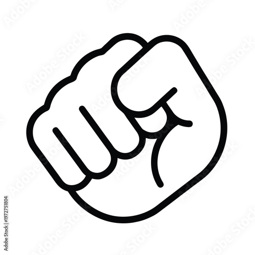 Fist bump Punch Raised Fist Emoji Coloring icon outline vector an white background .eps