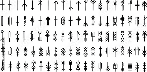 Ancient runes and symbols a collection of mysterious markings and glyphs