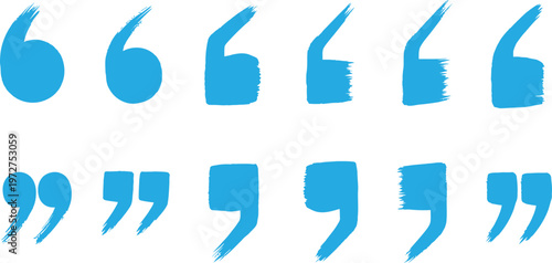 Abstract blue quotation marks a repeating pattern of punctuation symbols