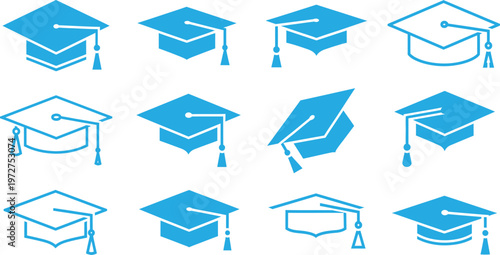 Graduation caps pattern a celebration of academic achievement and future success