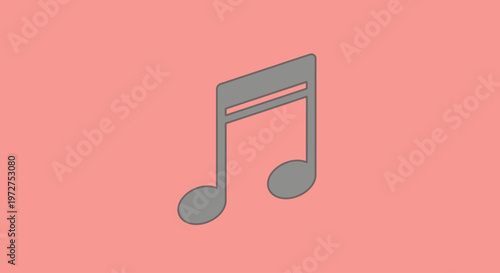 Grey Musical Eighth Note Icon.
