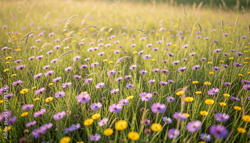Golden Wildflower Meadow Field