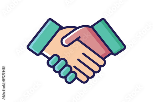 a handshake agreement icon  flat cartoon design  s