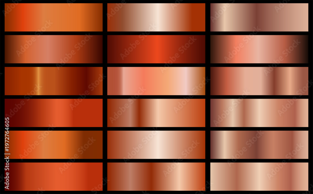 Naklejka premium Copper foil texture background.bronze gradient. bronze gradient palette.