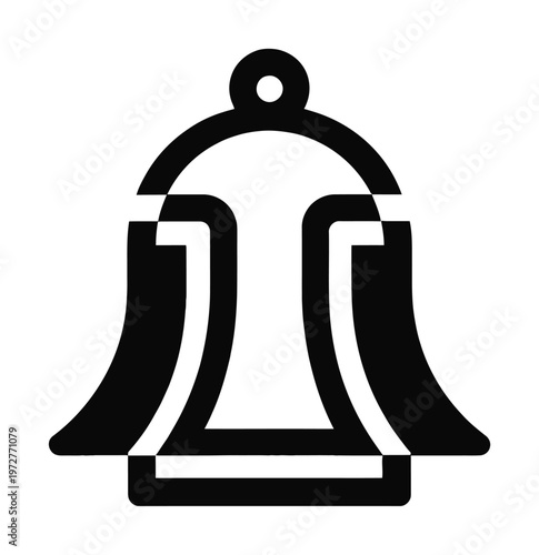 Minimalistic vector of a classic bell with a loop