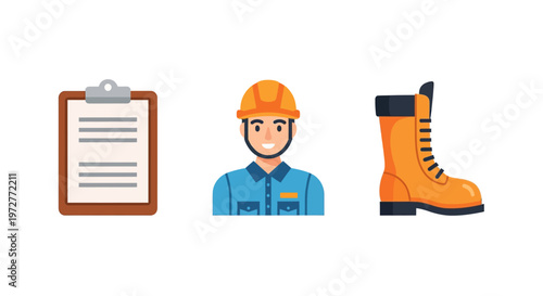 Construction safety essentials: checklist, worker, and boot