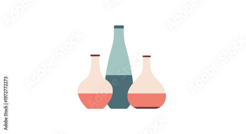 Minimalist still life with modern bottles in neutral tones