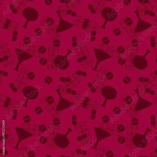 Medicine seamless pills pattern for wrapping paper and doctor clothes and packaging and medical accessories