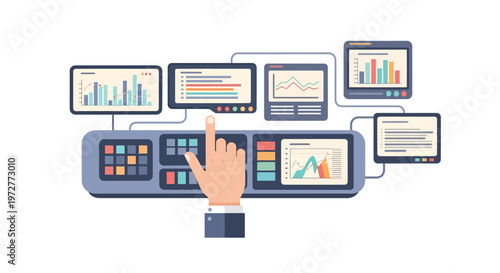 Interactive dashboard with analytics and data visualization elements