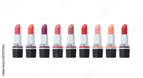 Colorful lipstick collection in a minimalistic style