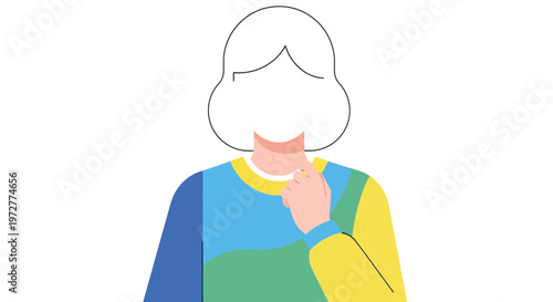 Colorful minimalist portrait of a faceless person in simple geometric style