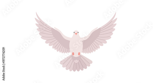 Elegant flat design dove with outstretched wings