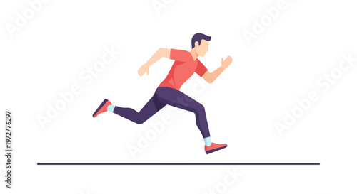 Dynamic athlete running in motion with energetic style