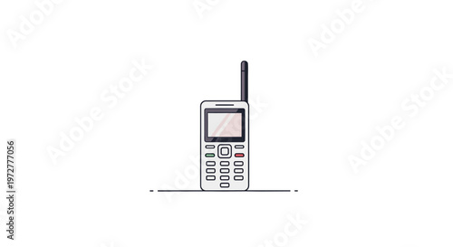 Retro mobile phone with antenna in minimalist design
