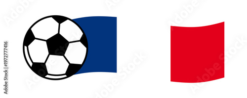 Dynamic vector illustration of a classic soccer ball blended with the flowing France flag, representing national pride, passion for football, and a competitive spirit.