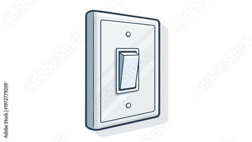 A simple light switch plate on a white background