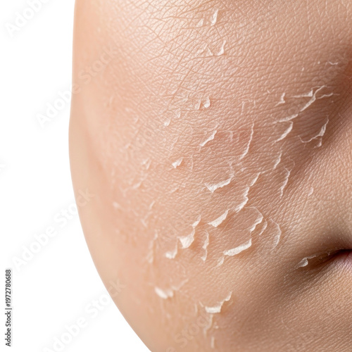 Close up of dry flaky skin texture