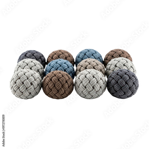 Decorative woven balls on transparent background