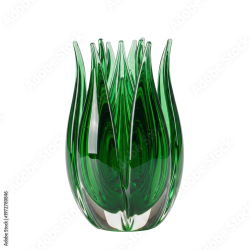 Green glass vase