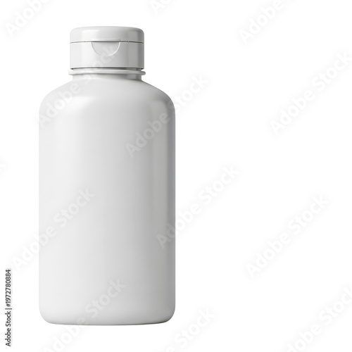 White plastic bottle with flip top cap