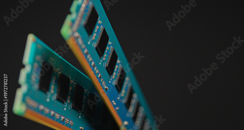 Photos Computer RAM or Random Access Memory, chips on the board, increasing price concept