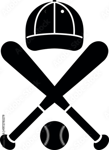 baseball cap and bat vector