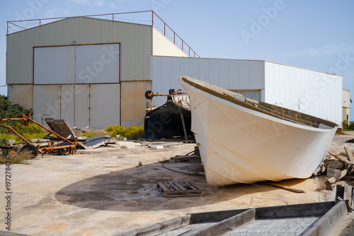 boat construction abandoned industry hull shape building fail collapse business travel end traveler hell disaster business - Poniente Almeriense - Abdera, Almería, Spain - 2025