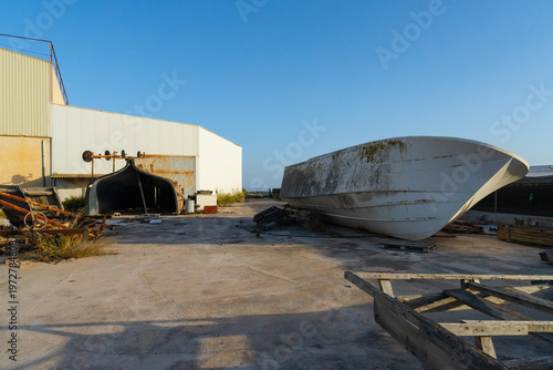 travel ruin industry boat construction warehouse sunlight project old abandoned summer vacation - Poniente Almeriense - Abdera, Almería, Spain - 2025