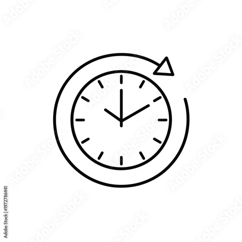 Vector of a clock with an arrow circling around it