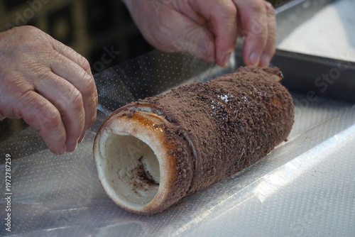 kürtőskalács de azúcar y canela 