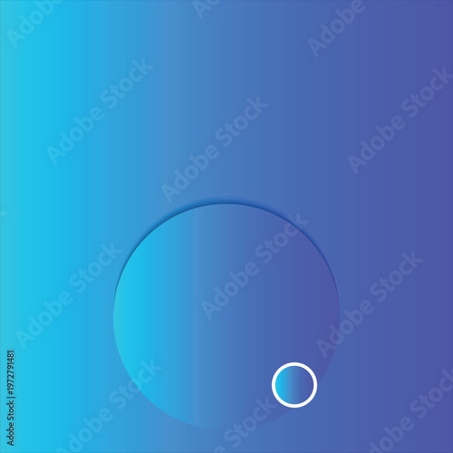 Minimalist blue gradient background with geometric circles, abstract vector illustration with soft shadows and light effects, modern aesthetic wallpaper for digital presentations