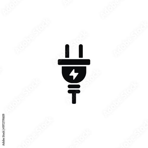 Vector of an electric plug with a lightning bolt icon.