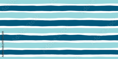 Stripes seamless pattern. Blue and yellow lines print. Watercolor sea stripes hand drown background