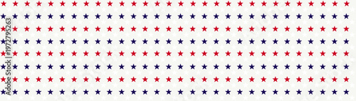 USA Flag Stars and Stripes Seamless Pattern, Vector American patriotic border,  Red, Blue, White ribbon