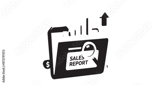 Black and white video camera technology icon with digital device and web interface design